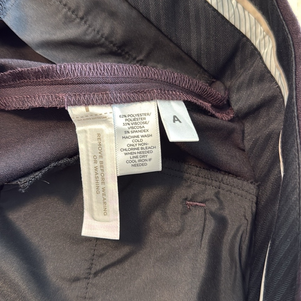 NWT Ann Taylor Loft Marisa Burgundy Mid-Rise Career Woven Dress Pant Trouser, 6 - Picture 9 of 9